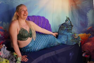 Catalina Island Mermaids Transformation - Choosing your mermaid look: tails, shell bra, and makeup