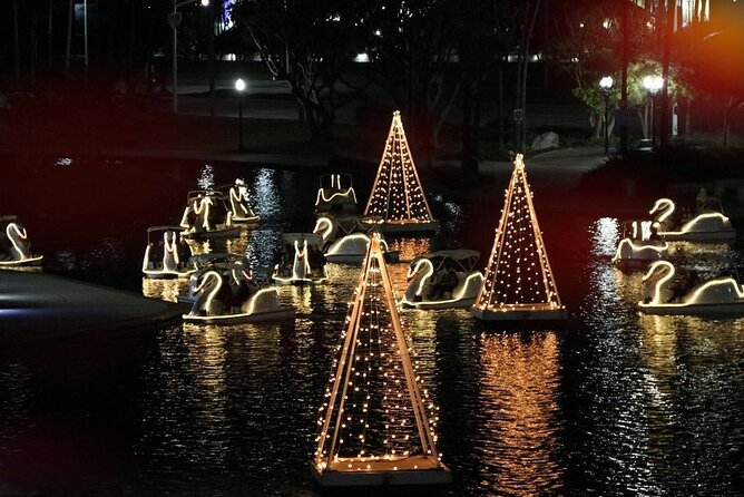 Illuminated Swan Boat Night Ride on Rainbow Lagoon - Where Rainbow Lagoon Swans Fit into a Long Beach Night