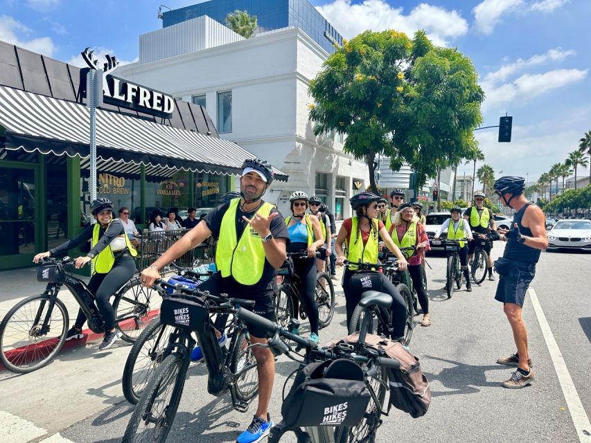Los Angeles: Beverly Hills Guided Electric Bike Tour - West Hollywood warm-up: Rainbow Crosswalk and Paul Smith Pink Wall