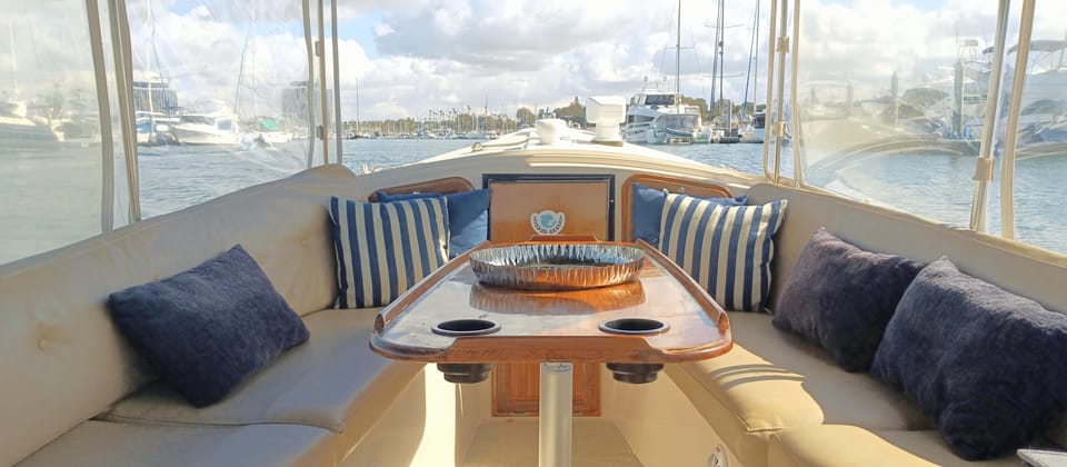 Marina Del Rey: Romantic Cruise, Dinner Charcuterie or Sushi - Music, Captain Shaun, and the little touches that make it feel personal