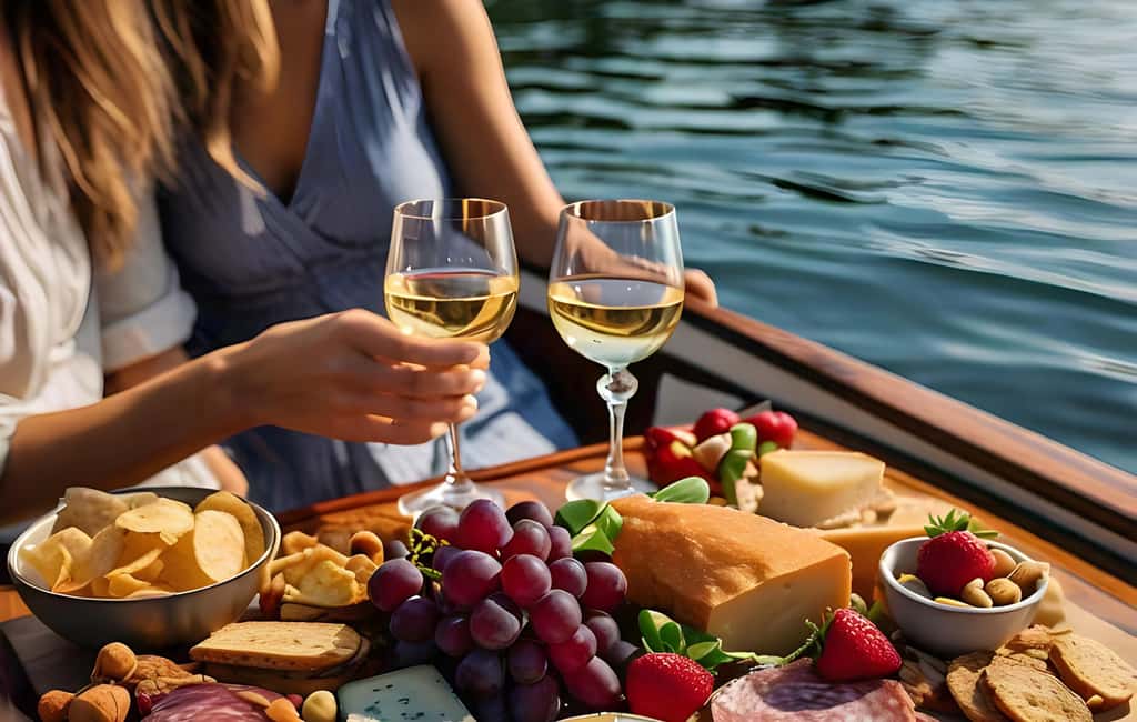 Romantic Boat Cruise with Wine & Cheese or Surprise Dinner - Marina del Rey on a Silent Electric Duffy Boat