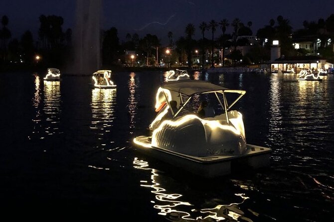 Swan Boat Night Ride at Echo Park Lake - How crowded it feels: small max group, big lines on site