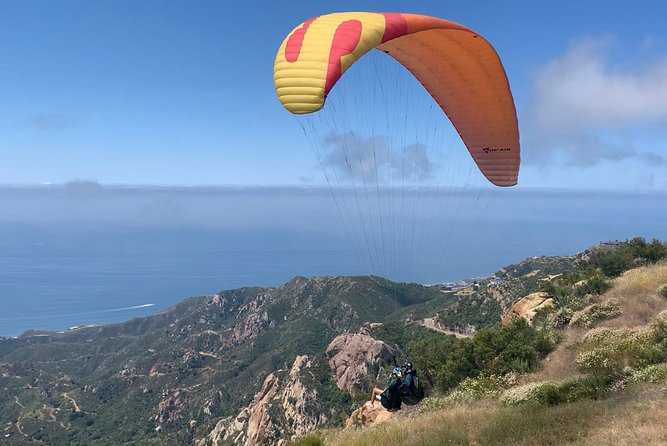 Tandem Paragliding flight with instructor in Malibu - Landing, post-flight plans, and how to make a great day of it