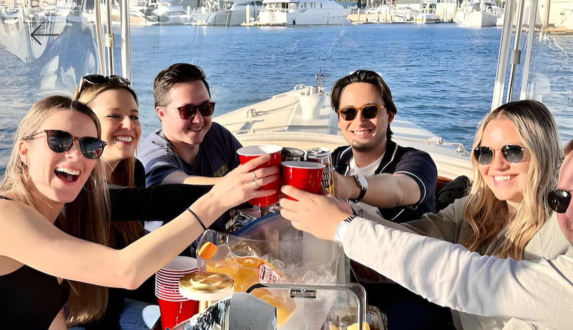 Venice Beach & Malibu View Boat Cruiser- Music Wine Sealions - The Route: Marina Del Rey to Venice, Santa Monica, and Malibu at Distance